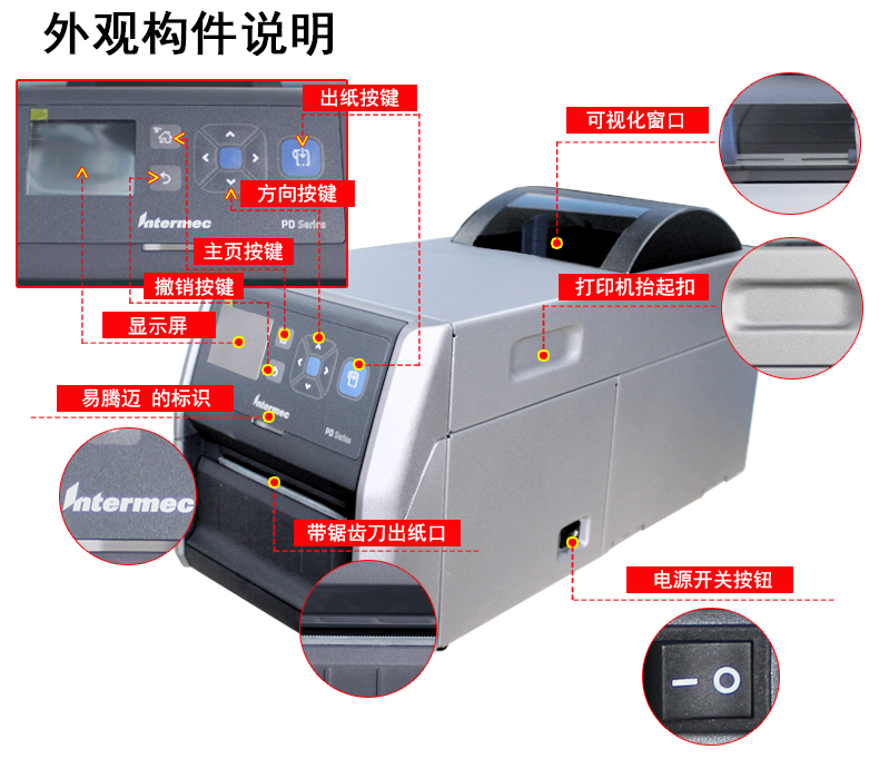 intermec易騰邁 PD43條碼打印機(jī)203/300標(biāo)簽打印機(jī) PD43